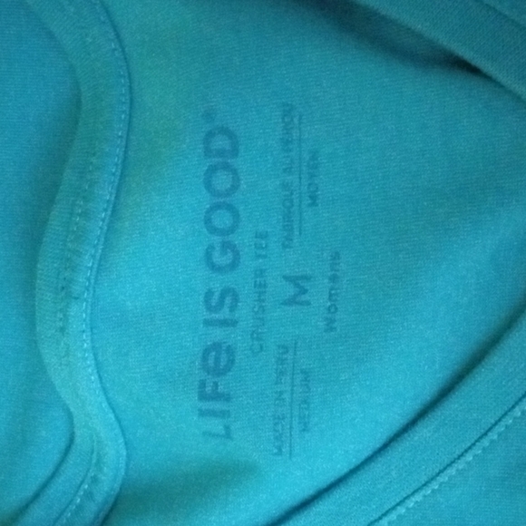 Life Is Good Womens M Blue Aqua 365 4 seasons Hearts SS TShirt - Picture 6 of 9